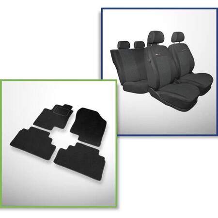 Conjunto: tapetes de veludo + capas feitas sob medida para Kia Venga Minivan (2009-2015) – Elegance P-1