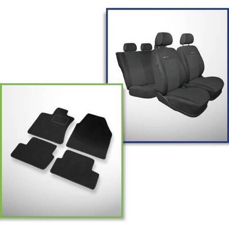 Conjunto: tapetes de veludo + capas feitas sob medida para Nissan Qashqai I Crossover (2007-2013) – Elegance P-1