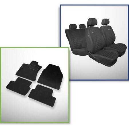 Conjunto: tapetes de veludo + capas feitas sob medida para Nissan Qashqai I Crossover (2007-2013) – Elegance P-4