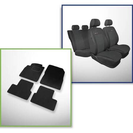 Conjunto: tapetes de veludo + capas feitas sob medida para Opel Astra J Hatchback, Sedan, Sports Tourer (2009-2015) – Elegance P-1