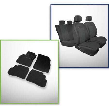 Conjunto: tapetes de veludo + capas feitas sob medida para Opel Karl Hatchback (2015-2019) – Elegance P-1 - segunda fileira - banco inteiro