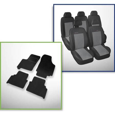 Conjunto: tapetes de veludo + capas feitas sob medida para Opel Meriva I Minivan (2002-2010) – Elegance P-2