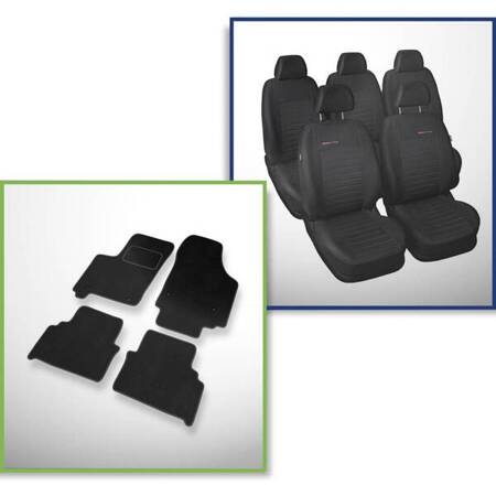 Conjunto: tapetes de veludo + capas feitas sob medida para Opel Meriva I Minivan (2002-2010) – Elegance P-4