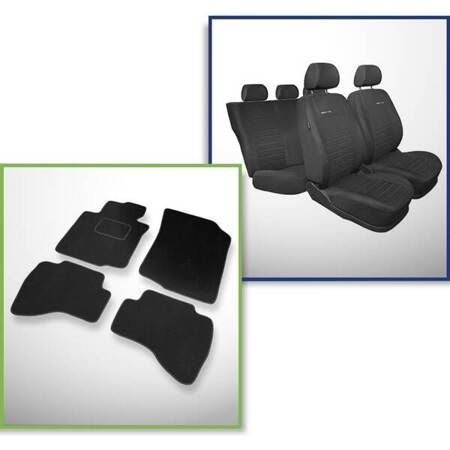 Conjunto: tapetes de veludo + capas feitas sob medida para Peugeot 107 Hatchback (2005-2013) – Elegance P-4