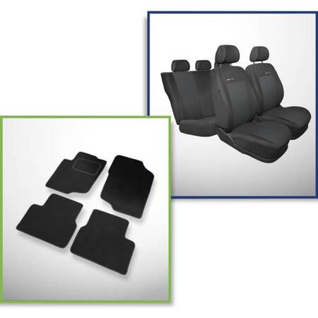 Conjunto: tapetes de veludo + capas feitas sob medida para Peugeot 207 Hatchback, Kabriolet, SW (2006-2012) – Elegance P-3