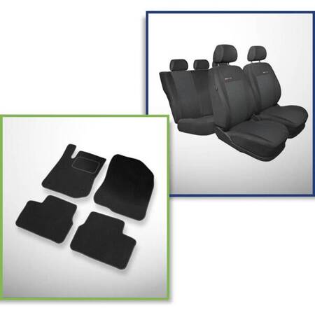 Conjunto: tapetes de veludo + capas feitas sob medida para Peugeot 208 Hatchback (2012-2019) – Elegance P-3