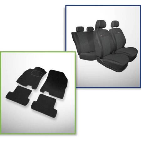 Conjunto: tapetes de veludo + capas feitas sob medida para Renault Fluence Sedan (2009-2016) – Elegance P-1