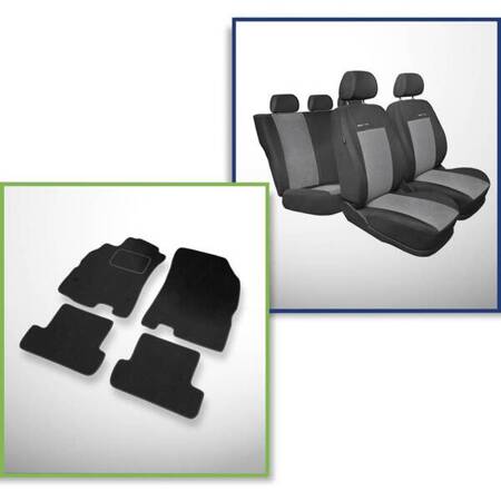 Conjunto: tapetes de veludo + capas feitas sob medida para Renault Fluence Sedan (2009-2016) – Elegance P-2