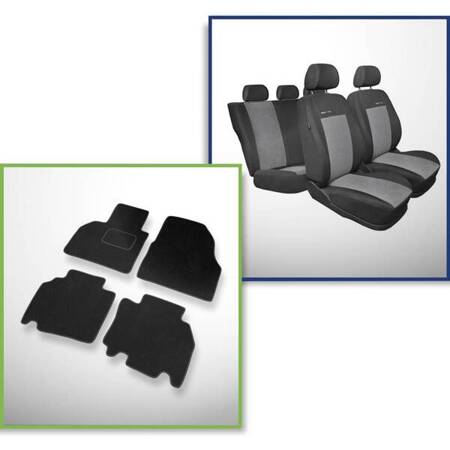 Conjunto: tapetes de veludo + capas feitas sob medida para Renault Kangoo II Van (2012-2021) – Elegance P-2