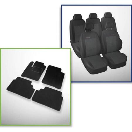 Conjunto: tapetes de veludo + capas feitas sob medida para Renault Scenic I Minivan (1996-2003) – Elegance P-1