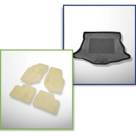 Conjunto: tapetes de veludo + capas feitas sob medida para Rover 25 (2000-2005)