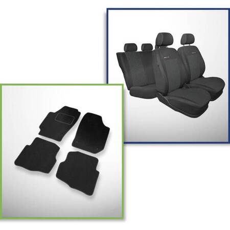 Conjunto: tapetes de veludo + capas feitas sob medida para Seat Ibiza III Hatchback (2002-2008) – Elegance P-1 - assentos anatómicos