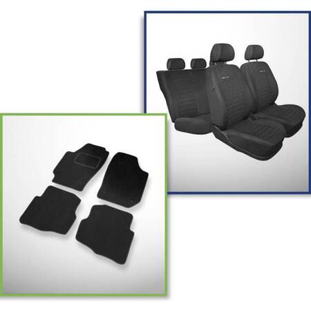 Conjunto: tapetes de veludo + capas feitas sob medida para Seat Ibiza III Hatchback (2002-2008) – Elegance P-4