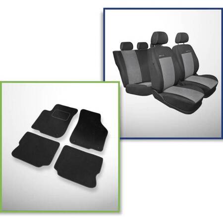 Conjunto: tapetes de veludo + capas feitas sob medida para Seat Toledo II Sedan (1999-2004) – Elegance P-2