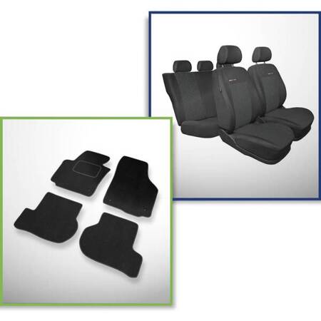 Conjunto: tapetes de veludo + capas feitas sob medida para Seat Toledo III Hatchback (2004-2009) – Elegance P-1