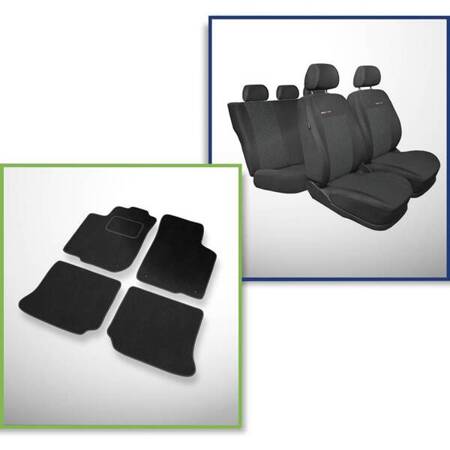 Conjunto: tapetes de veludo + capas feitas sob medida para Skoda Octavia I Kombi, Liftback (1996-2010) – Elegance P-1