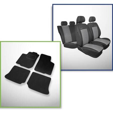 Conjunto: tapetes de veludo + capas feitas sob medida para Skoda Octavia I Kombi, Liftback (1996-2010) – Elegance P-2