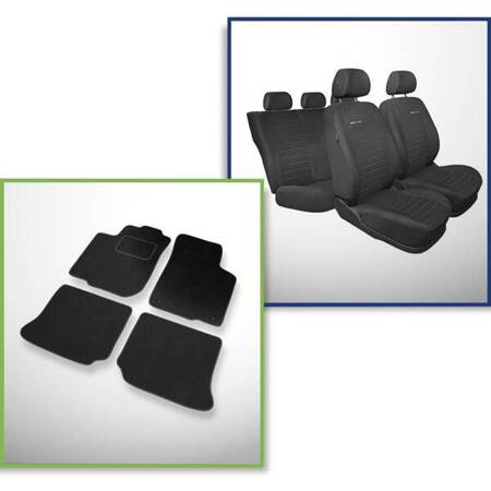 Conjunto: tapetes de veludo + capas feitas sob medida para Skoda Octavia I Kombi, Liftback (1996-2010) – Elegance P-4