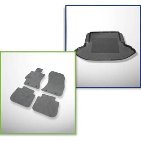 Conjunto: tapetes de veludo + capas feitas sob medida para Subaru Legacy V BM (2009-2014)