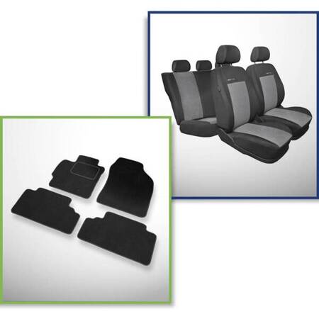 Conjunto: tapetes de veludo + capas feitas sob medida para Toyota Auris Hatchback (2007-2012) – Elegance P-2