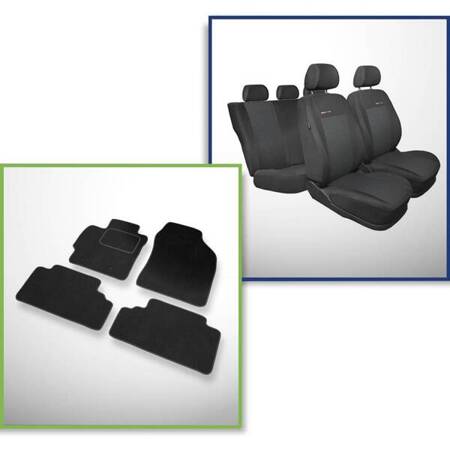 Conjunto: tapetes de veludo + capas feitas sob medida para Toyota Auris Hatchback (2007-2012) – Elegance P-3