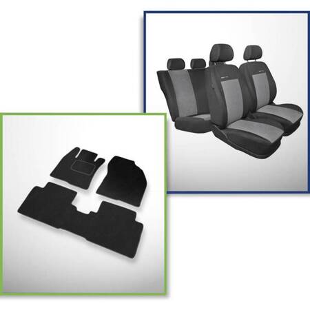 Conjunto: tapetes de veludo + capas feitas sob medida para Toyota Avensis III Kombi, Sedan (2009-2018) – Elegance P-2