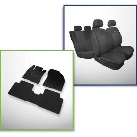 Conjunto: tapetes de veludo + capas feitas sob medida para Toyota Avensis III Kombi, Sedan (2009-2018) – Elegance P-3