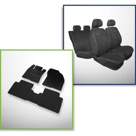 Conjunto: tapetes de veludo + capas feitas sob medida para Toyota Avensis III Kombi, Sedan (2009-2018) – Elegance P-4