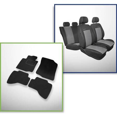 Conjunto: tapetes de veludo + capas feitas sob medida para Toyota Aygo Hatchback (2005-2014) – Elegance P-2