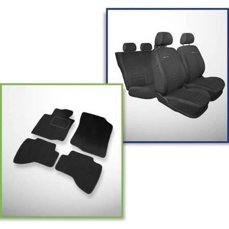 Conjunto: tapetes de veludo + capas feitas sob medida para Toyota Aygo Hatchback (2005-2014) – Elegance P-4