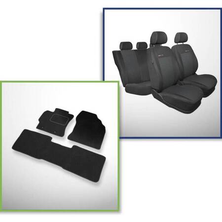 Conjunto: tapetes de veludo + capas feitas sob medida para Toyota Corolla XI Sedan (2013-2018) – Elegance P-3