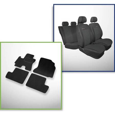 Conjunto: tapetes de veludo + capas feitas sob medida para Toyota RAV4 II SUV (2000-2005) – Elegance P-1