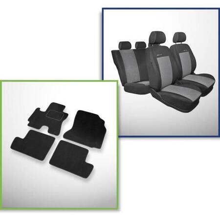 Conjunto: tapetes de veludo + capas feitas sob medida para Toyota RAV4 II SUV (2000-2005) – Elegance P-2