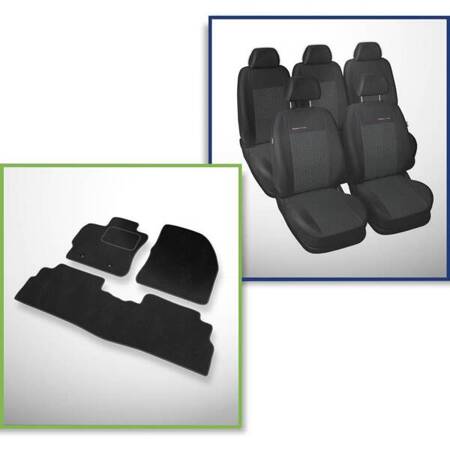 Conjunto: tapetes de veludo + capas feitas sob medida para Toyota Verso Minivan (2009-2013) – Elegance P-1