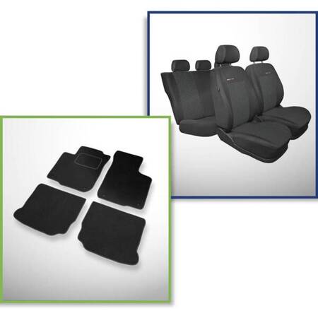 Conjunto: tapetes de veludo + capas feitas sob medida para Volkswagen Golf IV Hatchback, Kabriolet, Variant (1997-2006) – Elegance P-1 - capa para apoio de braços traseiro