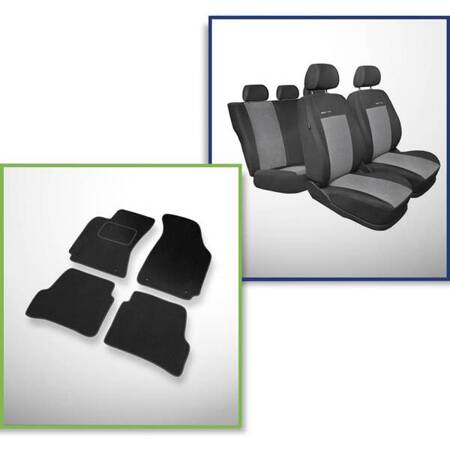 Conjunto: tapetes de veludo + capas feitas sob medida para Volkswagen Passat B5 Variant (1996-2005) – Elegance P-2