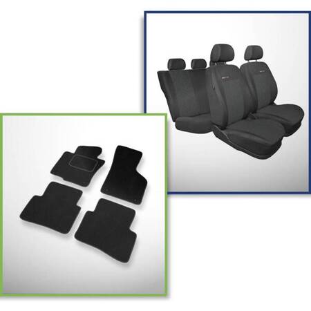 Conjunto: tapetes de veludo + capas feitas sob medida para Volkswagen Passat B6 Variant (2005-2010) – Elegance P-1