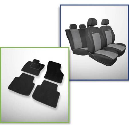 Conjunto: tapetes de veludo + capas feitas sob medida para Volkswagen Passat B8 Sedan, Variant (2014-....) – Elegance P-2