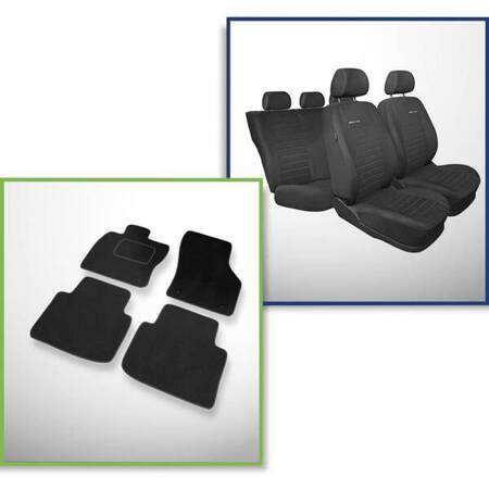 Conjunto: tapetes de veludo + capas feitas sob medida para Volkswagen Passat B8 Sedan, Variant (2014-....) – Elegance P-4