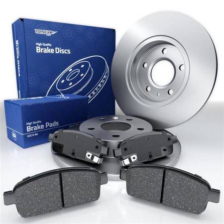 Pastilhas + discos de travão para Chevrolet Trax Crossover (2012-2022) - Tomex - TX 16-52 + TX 72-65 (traseiros)