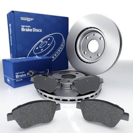 Pastilhas + discos de travão para Citroen Nemo Minivan (2008-2017) - Tomex - TX 14-44 + TX 70-56 (frontais)