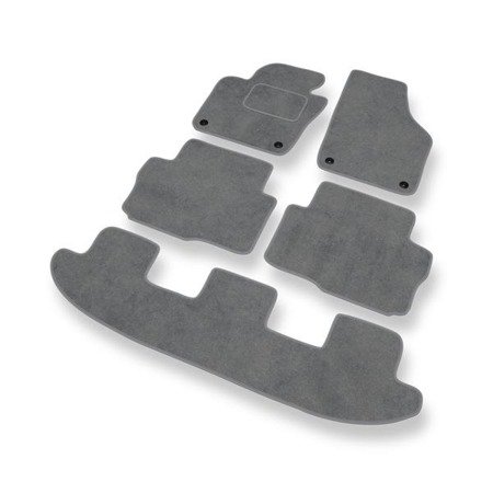 Tapetes de veludo para Seat Alhambra II (2010-2020) - tapetes de carro - DGS Autodywan - cinza